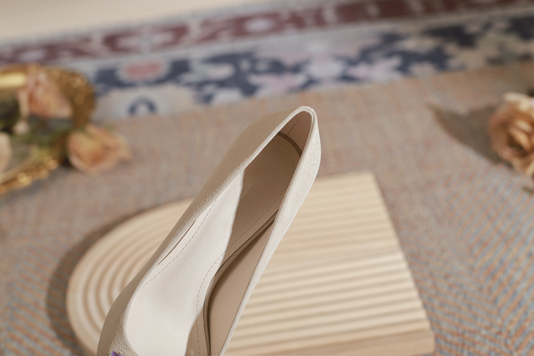 Stiletto Pumps For Women Crystal Square Button Soft Leather Heels_voghion.com