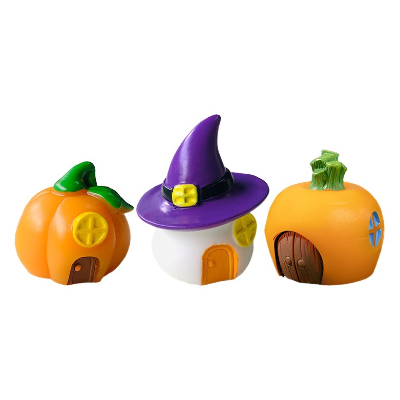 Linda calabaza linterna casa fantasma vampiro micro paisaje decoración nueva casa creativa decoración de Halloween