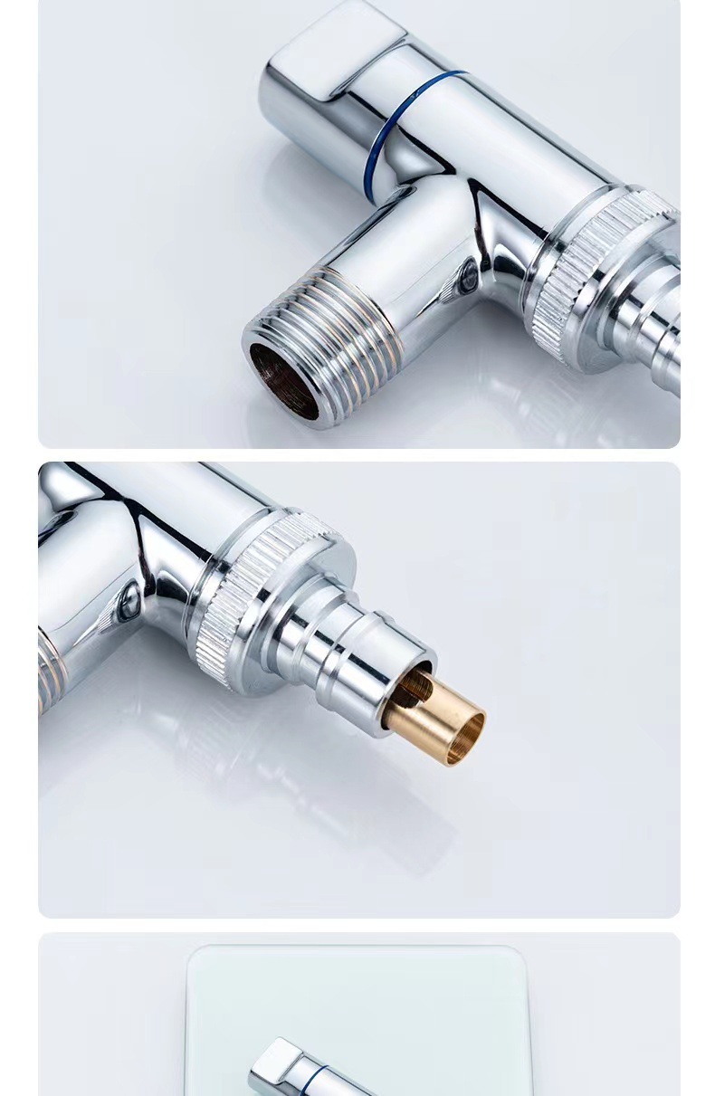 Copper washing machine automatic water stop valve faucet special mini extra-short joint, 4-inch and 6-inch threaded anti-drop faucet undefined