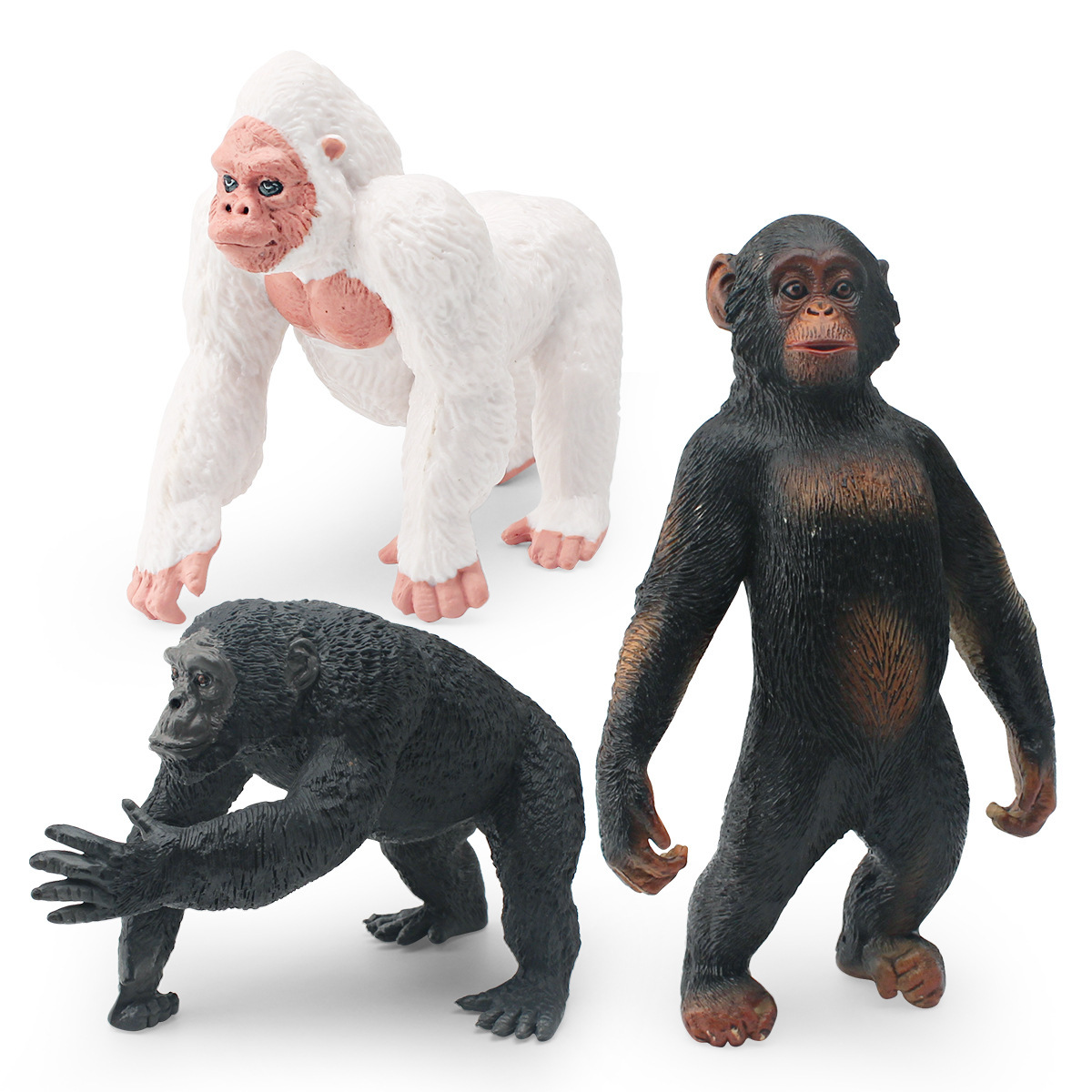 Simulación transfronteriza animal forestal modelo de orangutan puzzle orangutan chimpancé blanco mesa decoración estática