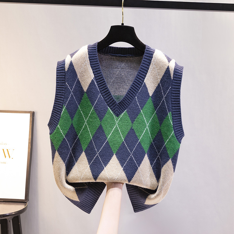 2023 nueva moda con cuello en V chaleco suéter chaleco Chaleco de primavera Chaleco de punto suelto de las mujeres