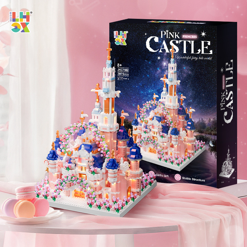 Casa de Árbol de Sakura 609, Bloques de Construcción de Micro Diamantes de Partículas Pequeñas, Juguete Educativo de Ensamblaje de Flores, Regalo para Niñas, Venta al por Mayor Transfronteriza