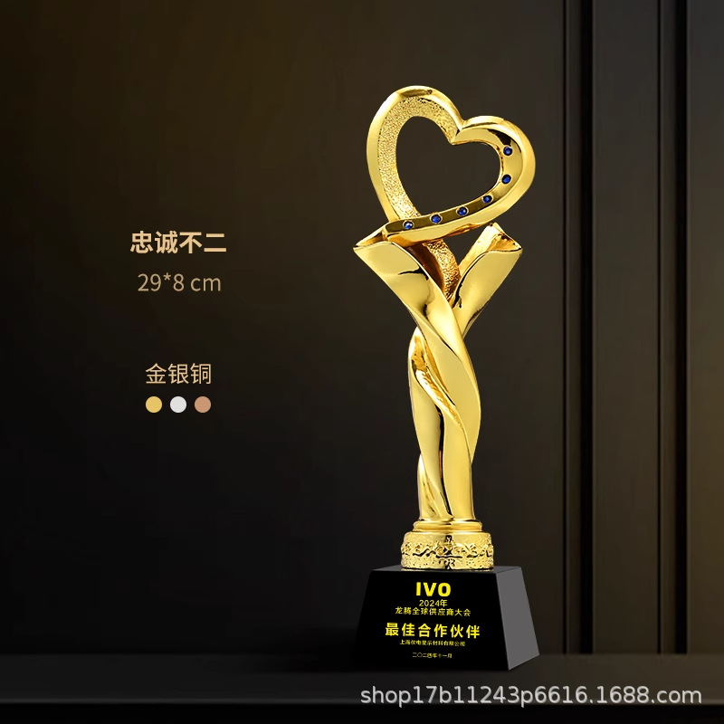 Reunión anual creativa de trofeos de resina oro, plata, bronce, estrella de cristal, competencia de baloncesto, conmemoración creativa del excelente personal