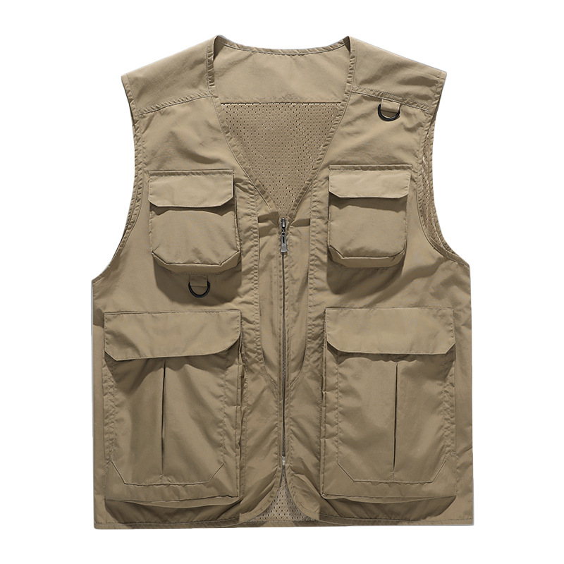 Muchos bolsillos al aire libre herramientas de fotografía de hombro abrazadera de caballo para hombres chaleco de pesca casual chaleco multifuncional personalizado