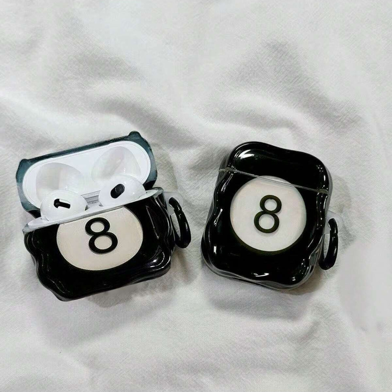 Suitable for Airpods4 Earphone Case 2/3 Generation Apple AirPods Pro3 Protective Cover Cute Creative Billiards Black 8