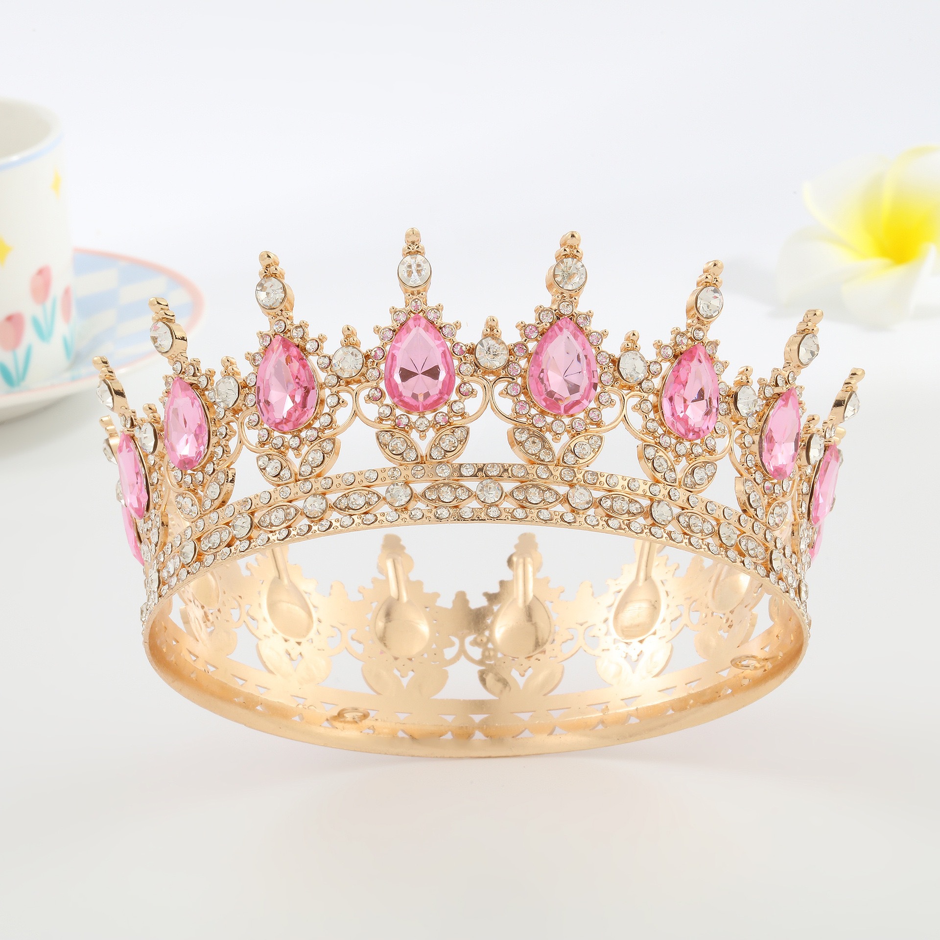 Cross-border Halloween coronas redondas joyas de novia coronas de cumpleaños joyas de cabello industria pesada joyas de cabello