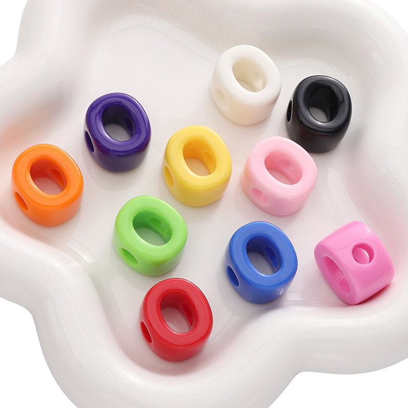 10個のアクリルの大きい穴のデジタルのアルファベットの玉の部品のdiyの手作りのブレスレットの携帯電話のチェーンの装飾品の部品