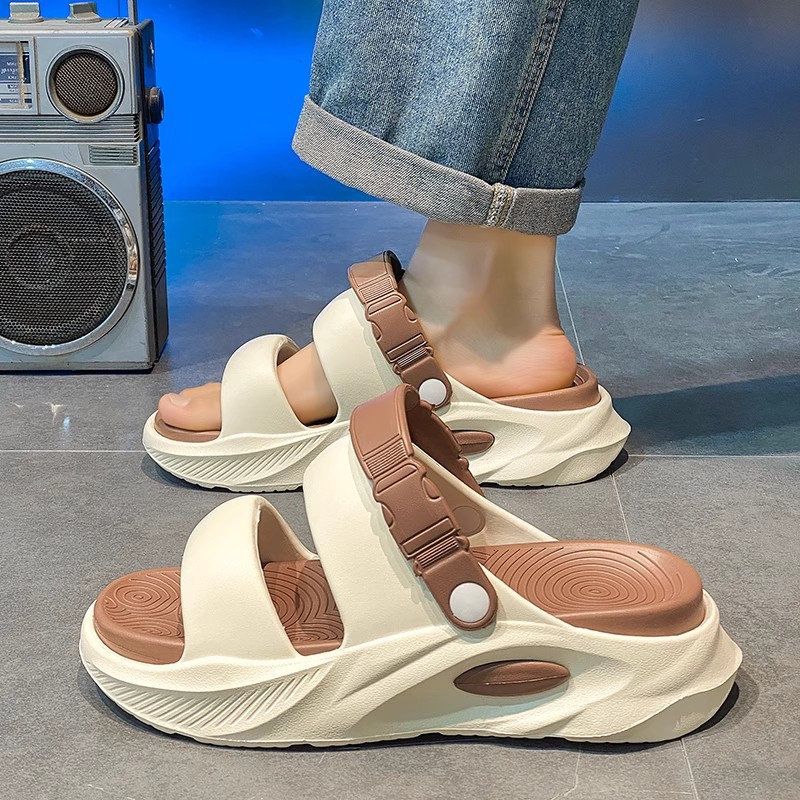 Zapatillas deportivas transfronterizas verano para hombres 2025 nuevo estilo exterior para adolescentes conduciendo sandalias de playa resistentes al desgaste de suela gruesa antideslizante