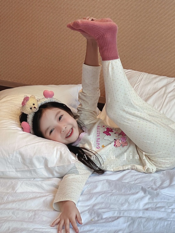 2025新款儿童A类无骨莱卡家居服宝宝睡衣秋季男女中大童秋冬卡通|undefined