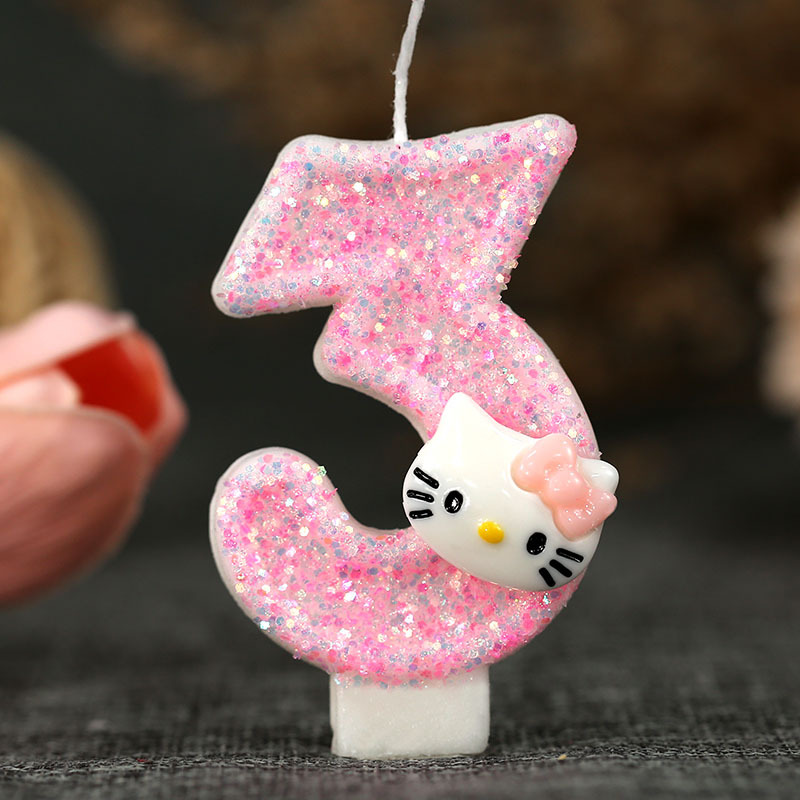 Vela de cumpleaños con forma de gato, color rosa para niñas, decoración de pastel – Producto para Amazon y comercio transfronterizo