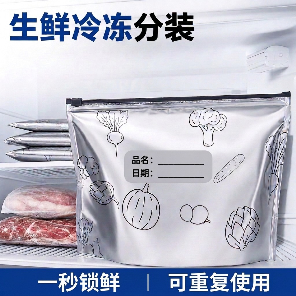 Bolsas Herméticas de Papel de Aluminio para Congelador de Papel de Aluminio, Reutilizables, para Refrigerador y Cocina image 1