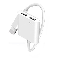 Adaptor for Apple Earphones Lightning to 3.5mm iPhone Dual Charge Audio Cable Adapter