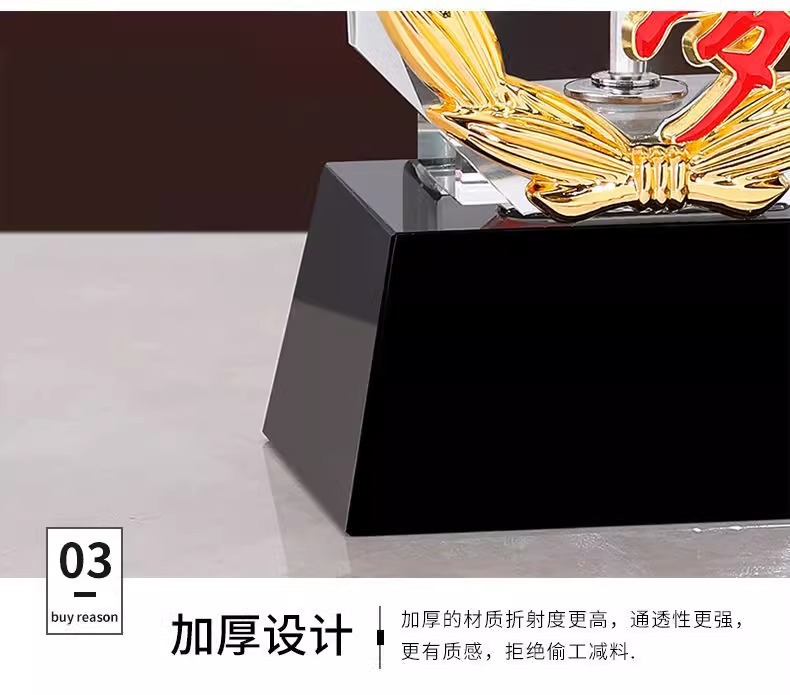 Creative Crystal Gift Office Desktop Decoration Conference Room Study Decoration Gift Small Red Flag Office Desktop