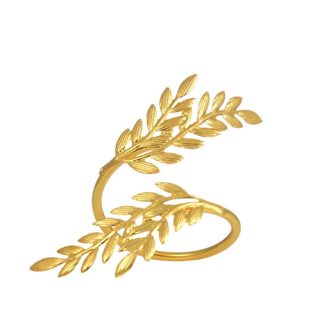 Amazon Creative Simulation Golden Wheat Napkin Ring Metal Electroplated Wheat Napkin Ring Wedding Napkin Buckle