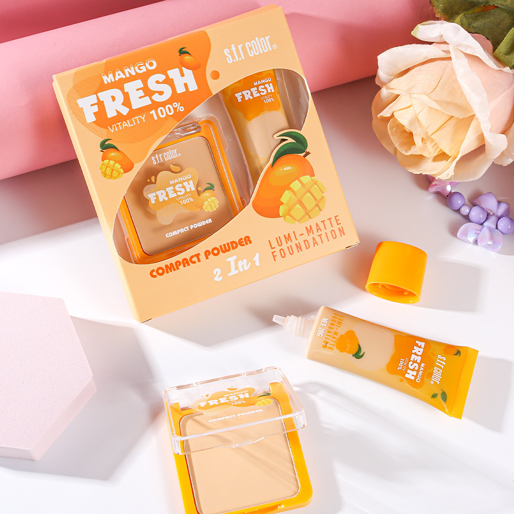 s.f.r color comercio exterior al por mayor concelador de control de aceite duradero sin quitar el maquillaje polvo líquido base dos en uno conjunto