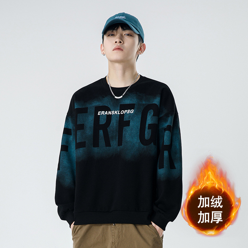 Recruiting Agents for Men's Round Neck Sweatshirts 2025 New Fashion Versatile Young and Middle-Aged Men's Velvet Warm Tops Thick Recruiting Agents for Men's Round Neck Sweatshirts 2025 New Fashion Versatile Young and Middle-Aged Men's Velvet Warm Tops Thick