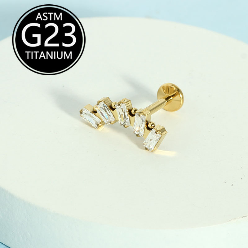 Labret piercing jewelry detail image