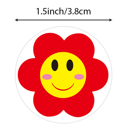 Wholesale cute smiley red flower stickers to praise children and reward thumb stickers stickers