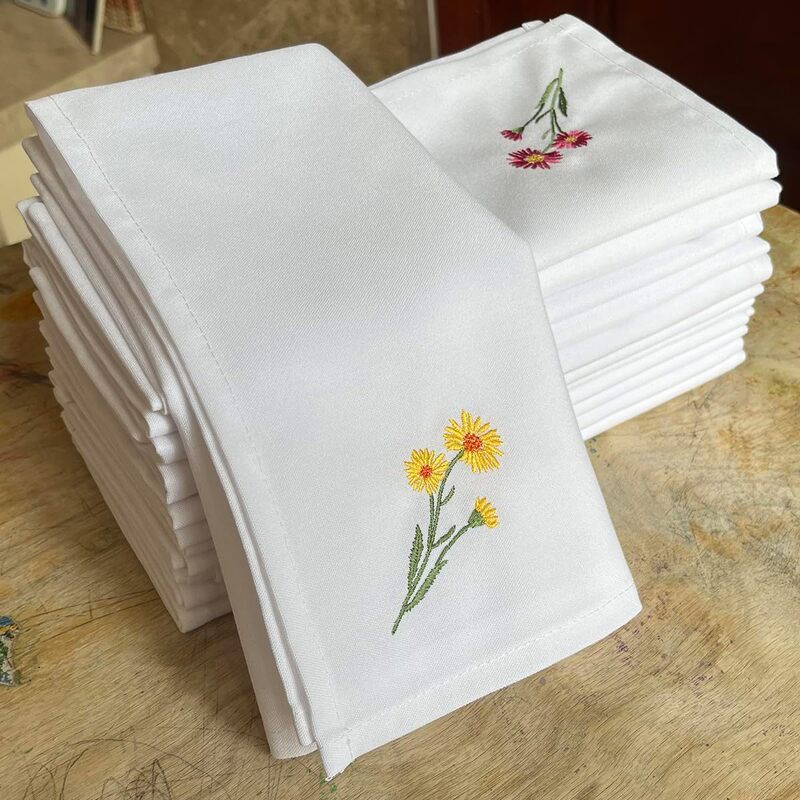 コンピュータ刺繍ロゴナプキン布熱転写加工カスタム植物口布 DIY パターンメーカー茶タオル|undefined