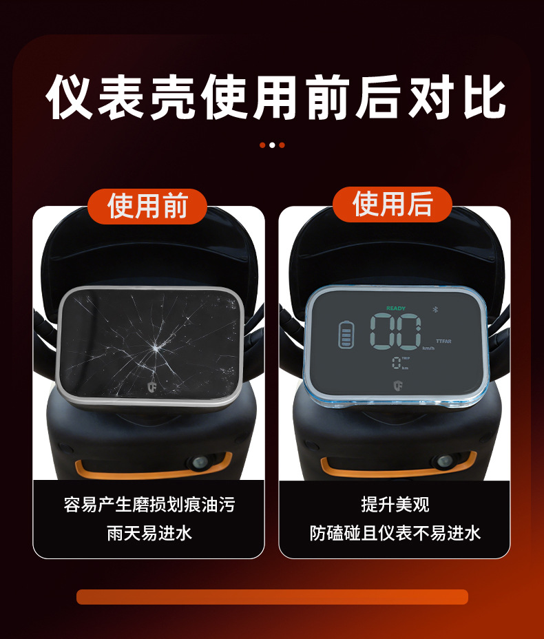 Suitable for Yadi B18 electric vehicle waterproof instrument case modification B18-G protective cover screen display cover