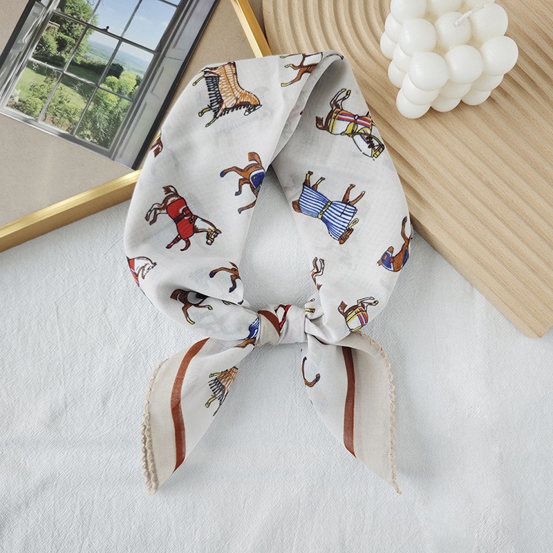 Toalla cuadrada fina de algodón y lino, fresca y transpirable, bufanda de seda pequeña con decoración literaria suave para mujer, bufanda de verano, bufanda pequeña de todo fósforo para mujer