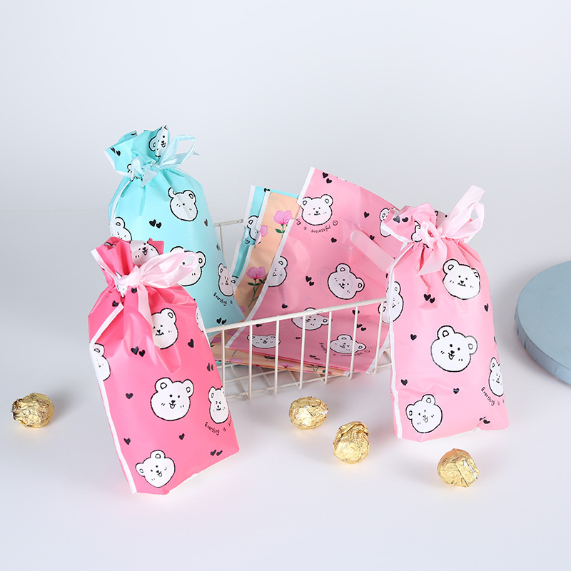 Cross border Specifically for lovely Drawstring bag silk ribbon gift Packaging bag Cookies biscuit candy Snowflake Packaging bag 50 individual
