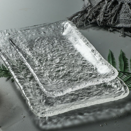 Japanese style ice dew glass tea tray simple household small tea table simple Kung Fu tea set creative pot with dry bubble table tray