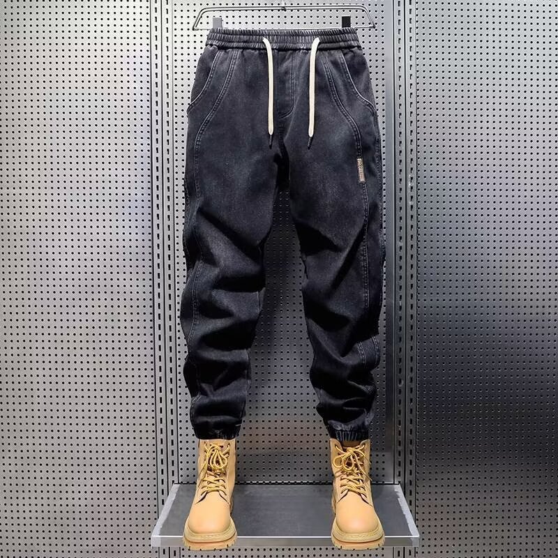 Spring and Autumn New Men's Jeans Casual All-match Pants Men's Elegant Elegant Elastiness Comfortable Harlan Pants Men's
