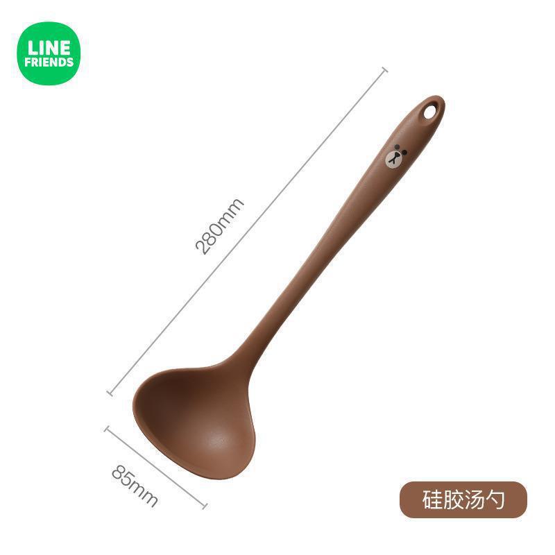 LINE FRIENDS漫画スプーンシリコンスプーン炒め鍋シャベルセット食品級実用的な鍋スプーン|undefined
