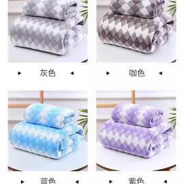 工厂批发包边经编珊瑚绒毛巾浴巾柔软吸水成人家用洗脸可logo吸水