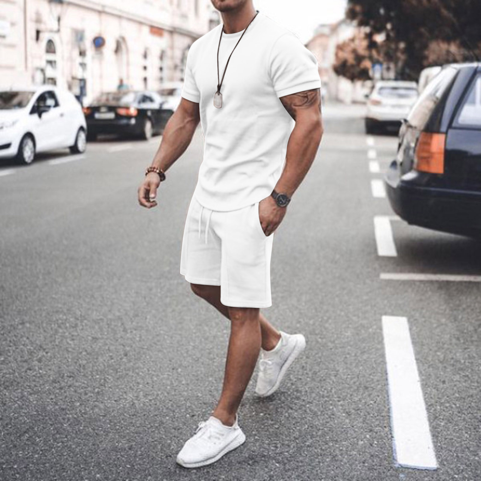 2022 New Yama ebay Explosions Men's Summer Short-sleeved Shorts Suit Men's Sports Leisure Suit