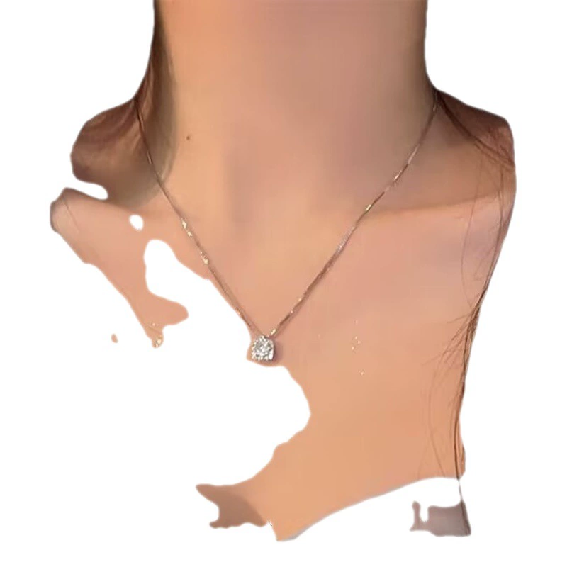 Простое высококачественное ожерелье в холодном стиле, женский новый нишевый дизайн, кулон со стразами, цепочка на ключицу