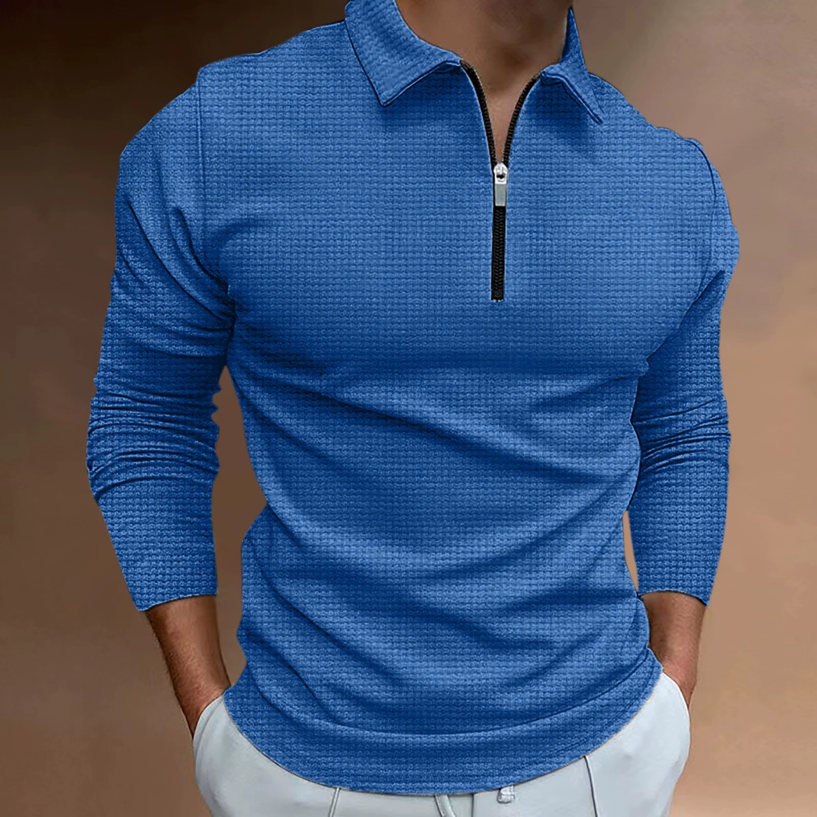 Long-sleeve with zipper, polo, T-shirt, wish, European style, autumn, Amazon