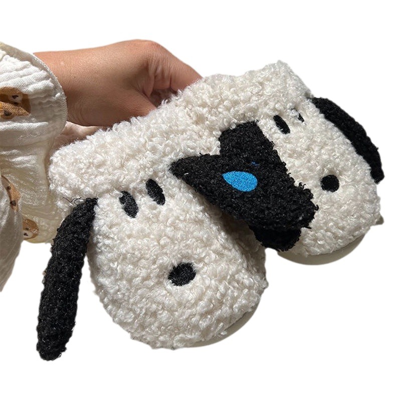 Zapatillas de algodón de Invierno para mujer Otoño e Invierno interior antideslizante Hogar Casa linda pareja felpa cálido zapatos acolchados de algodón para hombres