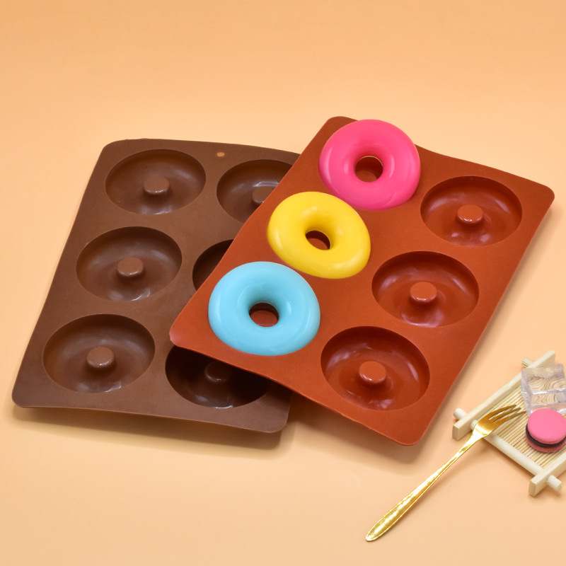 Cruz-Frontera 6-pieza silicona donut mousse pastel decoración macaron círculo silicona galleta molde de La jalea