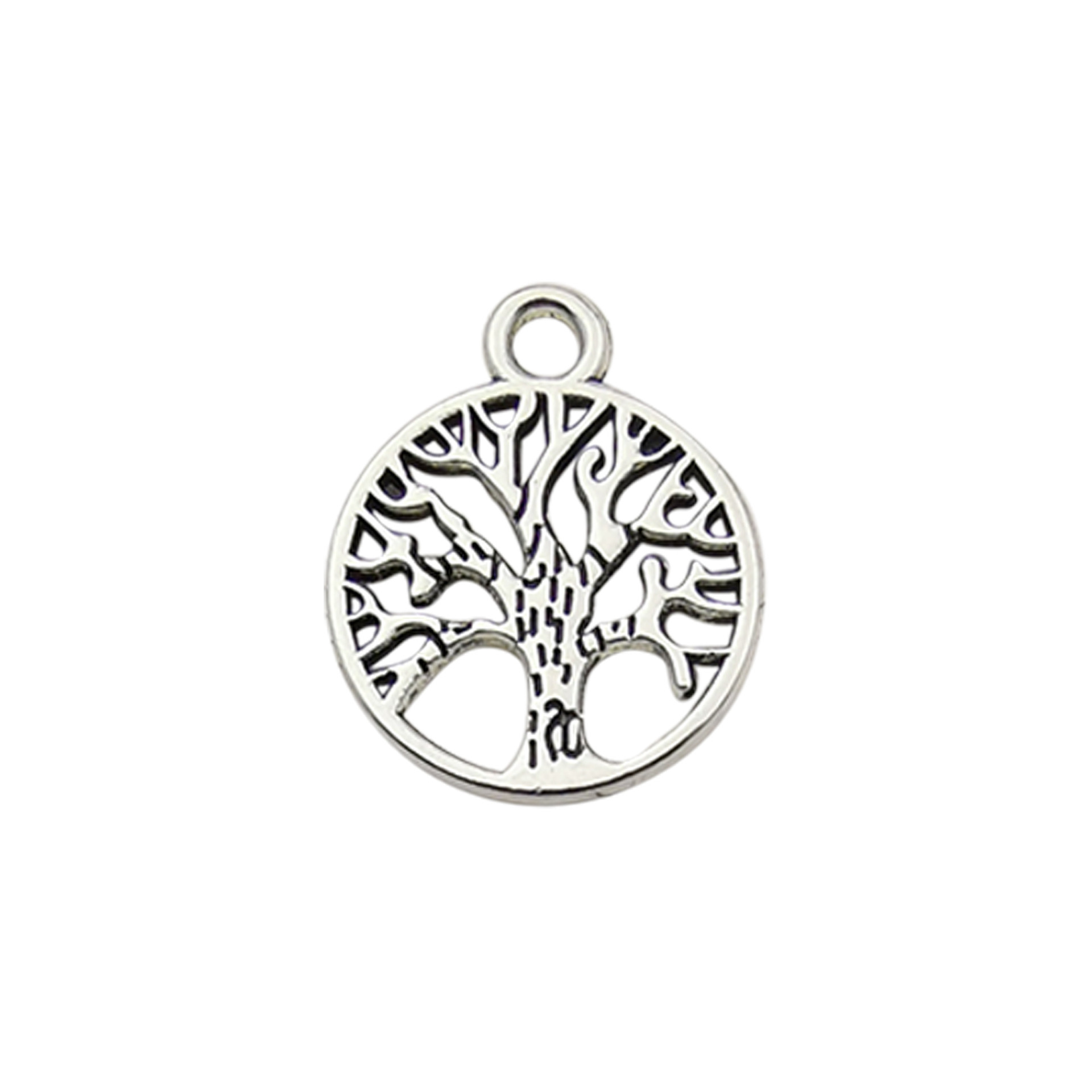 Colgante pequeño colgante de plata antigua 1 árbol de la vida colgante pulido accesorios hechos a mano con cuentas DIY accesorios de la joyería material
