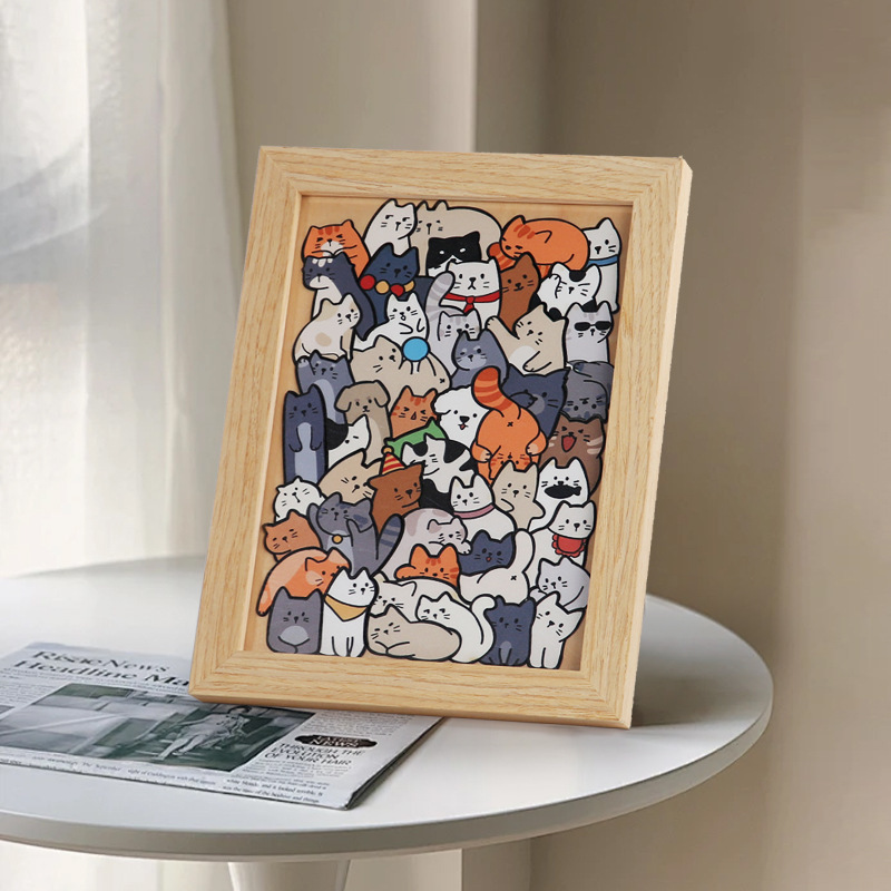 Cross-border wooden DIY animal puzzle stacking game, an educational and brain-teasing puzzle with irregular shapes, a gift box, decorative piece, and painting gift Cross-border wooden DIY animal puzzle stacking game, an educational and brain-teasing puzzle with irregular shapes, a gift box, decorative piece, and painting gift
