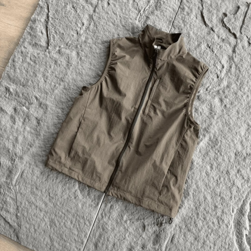 Summer Thin Outdoor Functional Windproof Vest Men's Mountain Style Lightweight Stand-up Collar Sports Climbing Sleeveless Jacket Vest