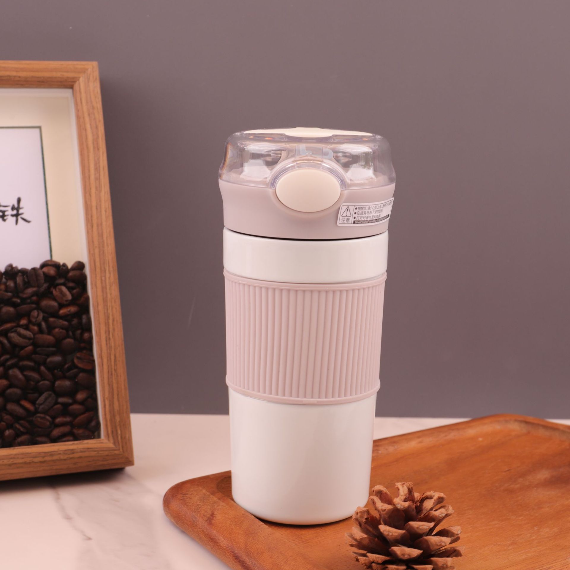 Taza de aislamiento de acero inoxidable 304 de comercio exterior, cubierta de silicona, pajita de rebote, taza de café, taza de agua portátil para exteriores, fábrica al por mayor