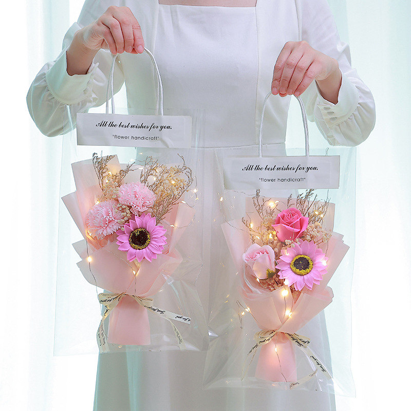 Goddess' Day gift finished bouquet stall full of baby's breath simulated rose soap flower event gift teacher Women's Day