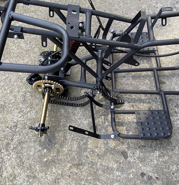 Four-wheel off-road motorcycle parts: Little Mars ATV complete vehicle frame, body frame, footrest, and rear axle assembly