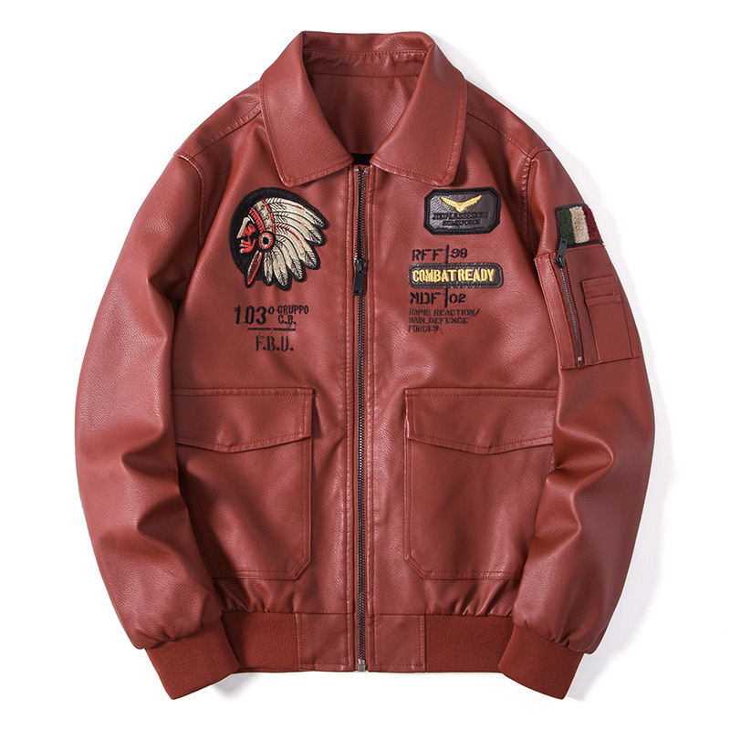Ανδρικά ρούχα υψηλής ποιότητας όρθιο γιακά κεντημένο δερμάτινο μπουφάν μοτοσικλέτας ανδρικό κοντό στυλ μοντέρνο μάρκα όμορφο λεπτό δερμάτινο τζάκετ μοντέρνο_voghion.com