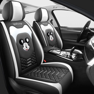 Universal seat cover — new cartoon full-surrounded full-leather car - mickey-standard-edition-universal-for-five-seats
