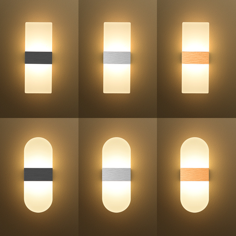 LED 벽등 침실 침대 헤드 조명 북유럽 모던 거실 배경벽 인테리어 벽조명 6W 1
