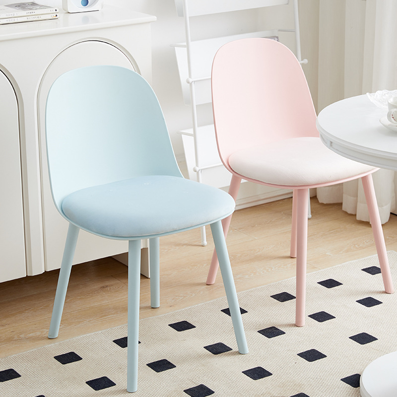 Nordic Dining Chair Home Plastic Chair Subnet Red Makeup Chair Hotel Backrest Leisure Chair Coffee Shop Negotiation Room Table and Chair