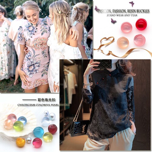 Imitation jade buttons, cheongsam round bead buttons, ancient Tang suit bead buttons, Hanfu DIY buttons, partial hole beads