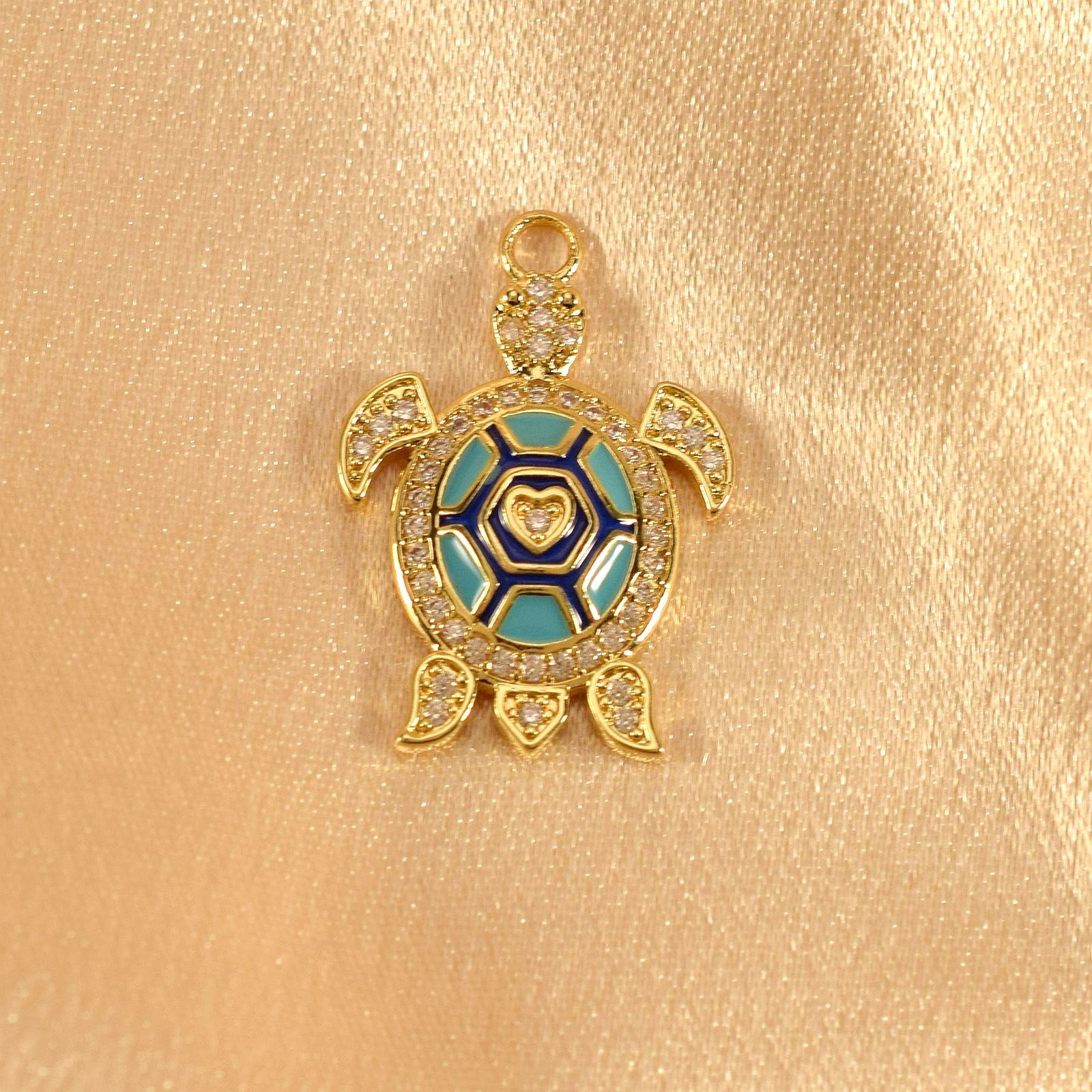 Daily Occasion Copper Material 1 Piece Copper Tortoise Elephant Polished Pendant