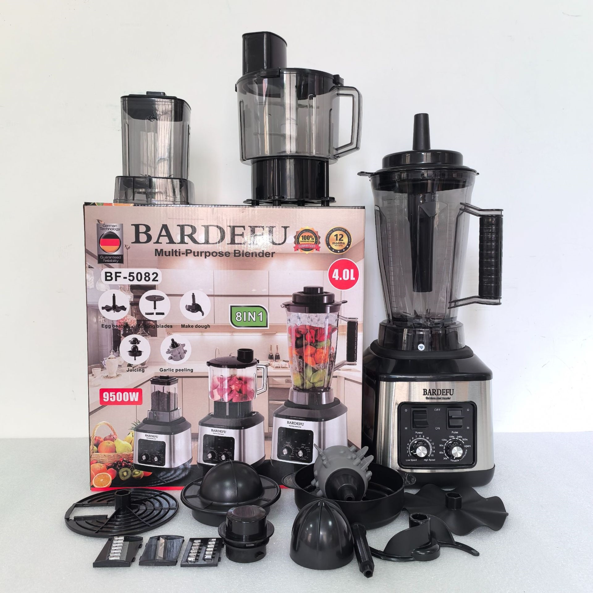4L 8in1 mezcladora comercial de acero inoxidable mezcladora de alta potencia carne triturada máquina de jugo de hielo fábrica transfronteriza