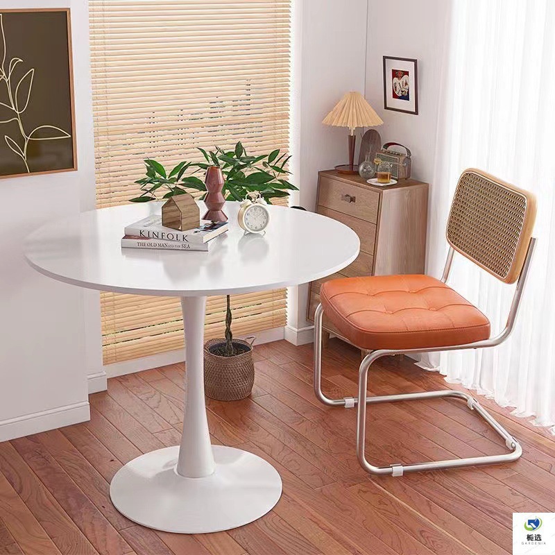 Round Table Simple Tulip White Leisure Negotiation Table Coffee Milk Tea Shop Dining Table Scandinavian Balcony Small Round Table and Chairs