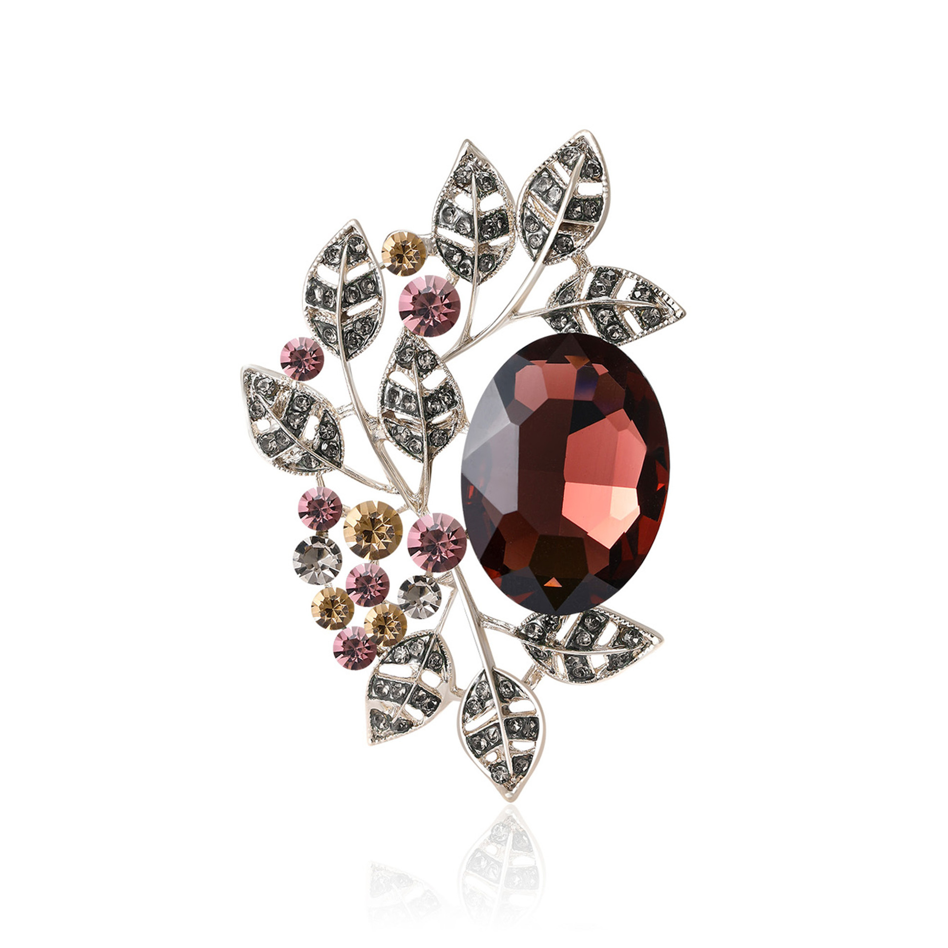 Spilla vintage da donna oro argento farfalla fiore perla cristallo_voghion.com